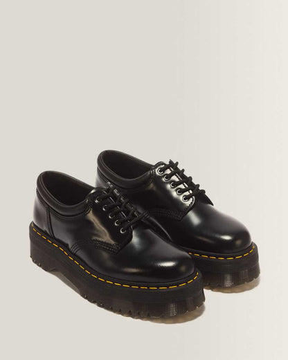 8053 Leather Platform Casual Shoes — Black