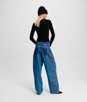 DECONSTRUCTED MID-RISE BAGGY JEANS