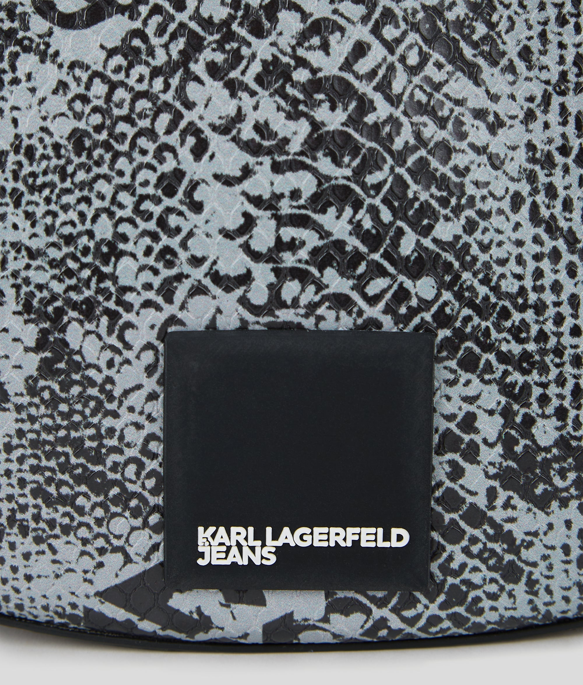 SNAKE-EFFECT HALF-MOON SHOULDER BAG