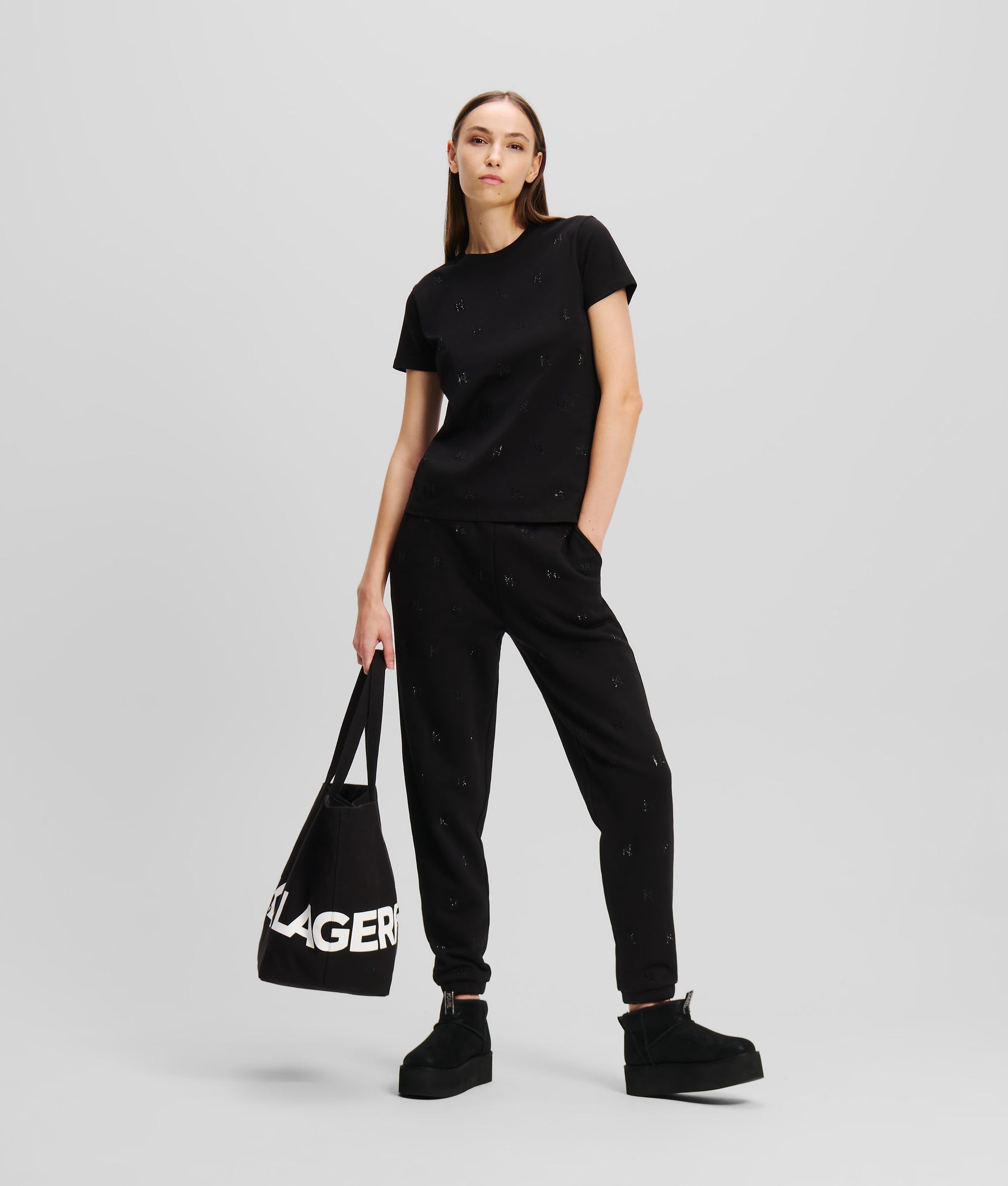 MONOGRAM RHINESTONE SWEATPANTS