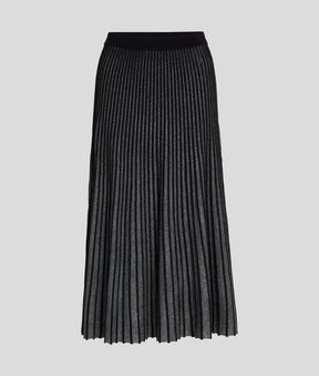 METALLIC PLEATED MIDI SKIRT