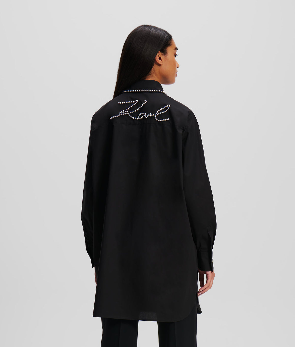 PEARL-EMBELLISHED TUNIC SHIRT