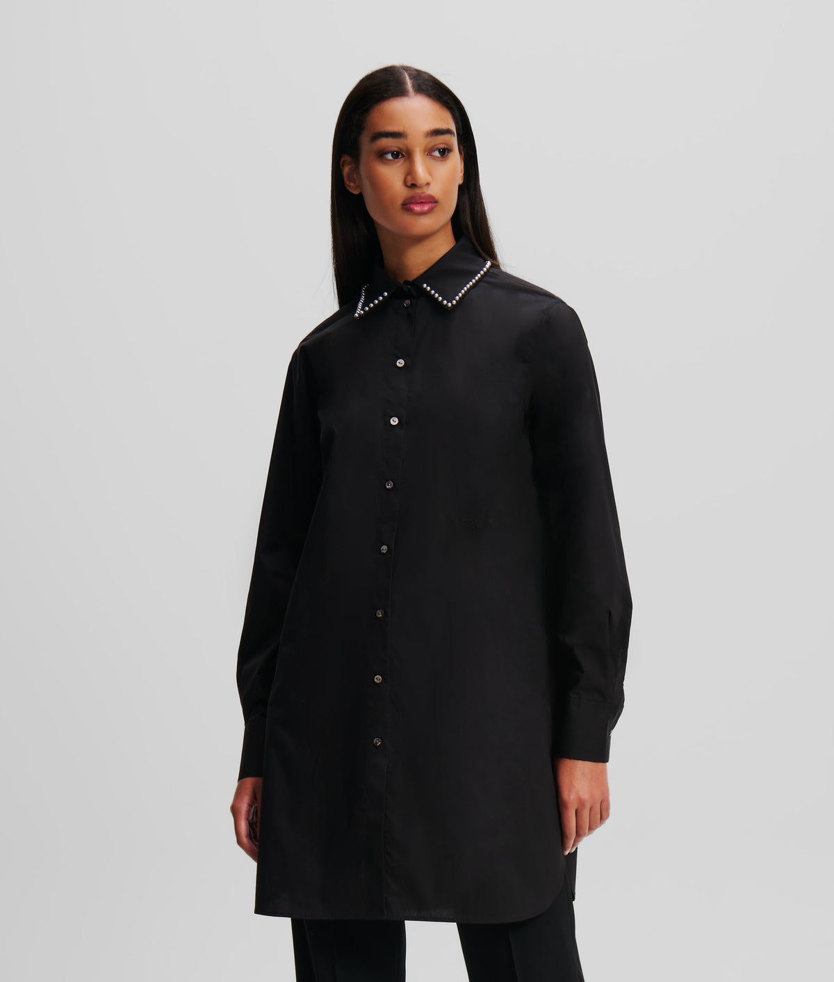 PEARL-EMBELLISHED TUNIC SHIRT