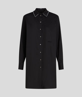 PEARL-EMBELLISHED TUNIC SHIRT