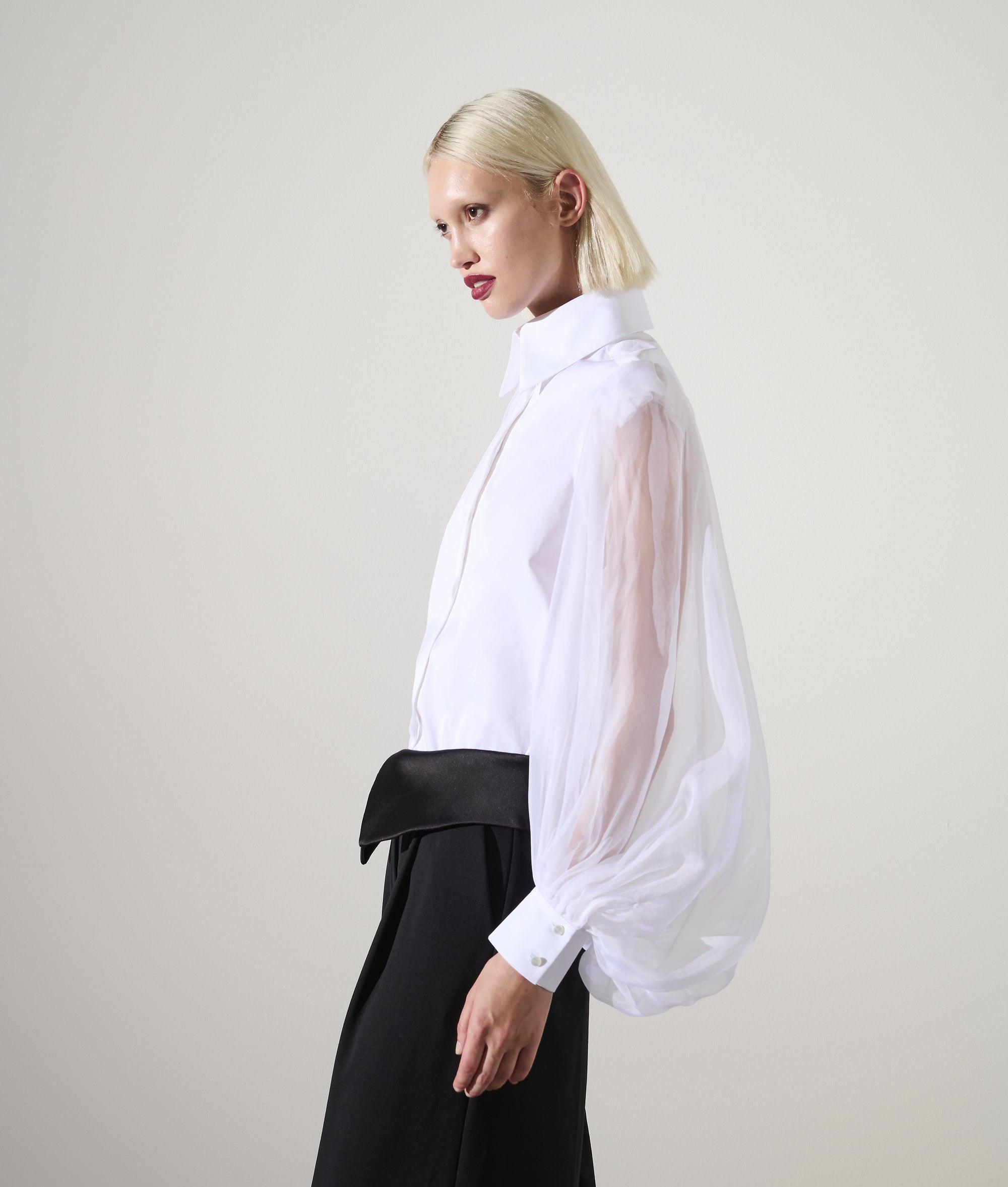 KARL STUDIO SILK-SLEEVED SHIRT