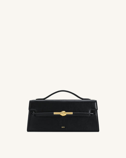 Lena Metal Rope Knot Top Handle Bag - Deep Claret