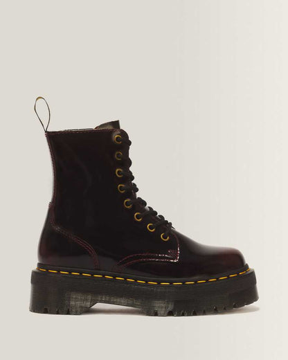 Jadon Arcadia Leather Platform Boots — Cherry Red Arcadia