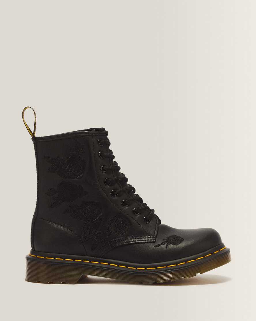 1460 Vonda Mono Women's Floral Boots — Black