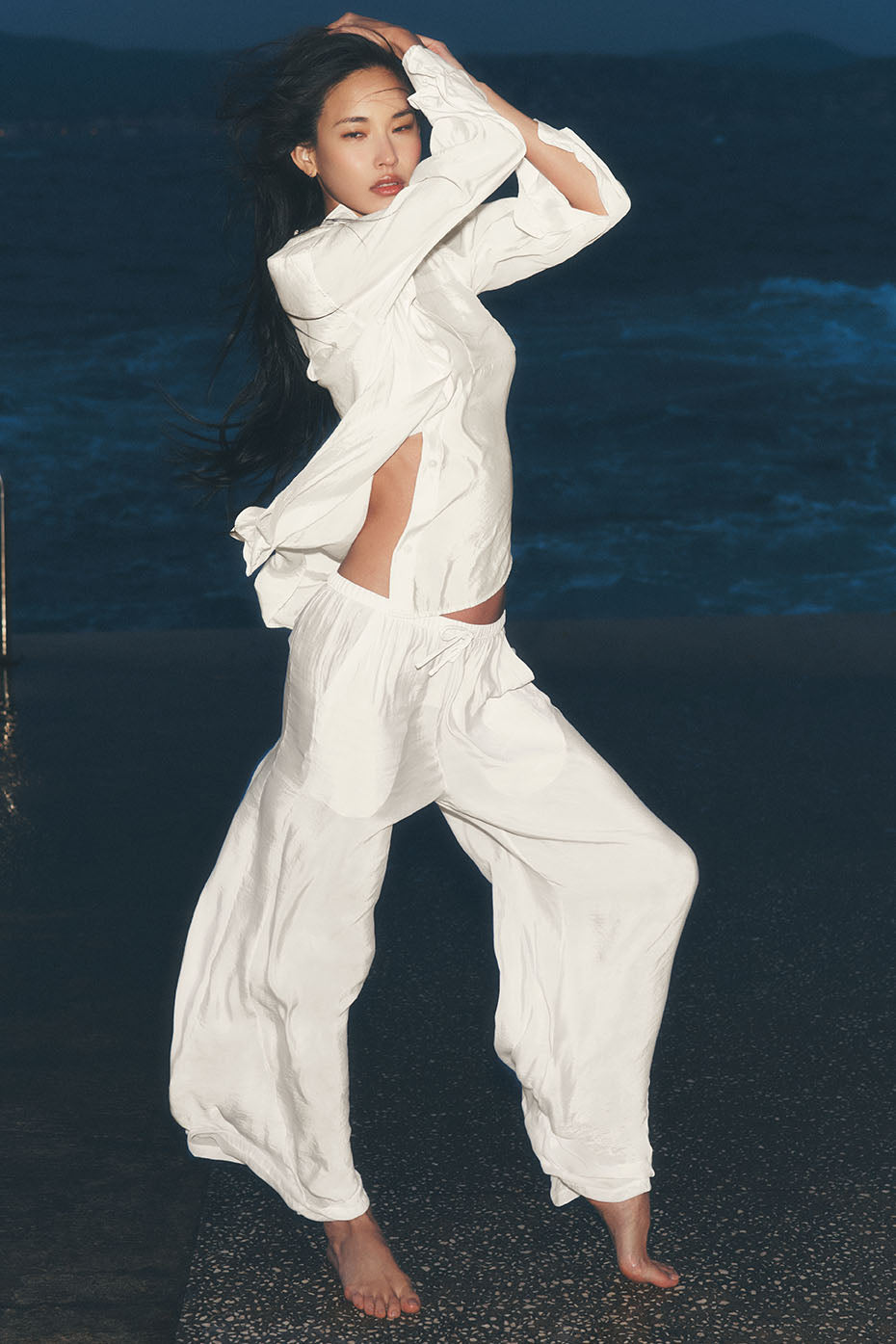 Semi-Sheer Golden Hour High-Waist Straight Leg Pant