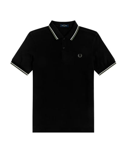 Fred Perry Double Green Apple Border Polo Shirt