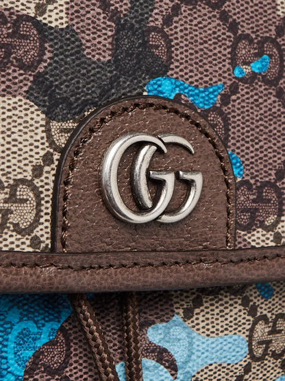 GG Camo Print Coated Canvas Ophidia Large Backpack Bag