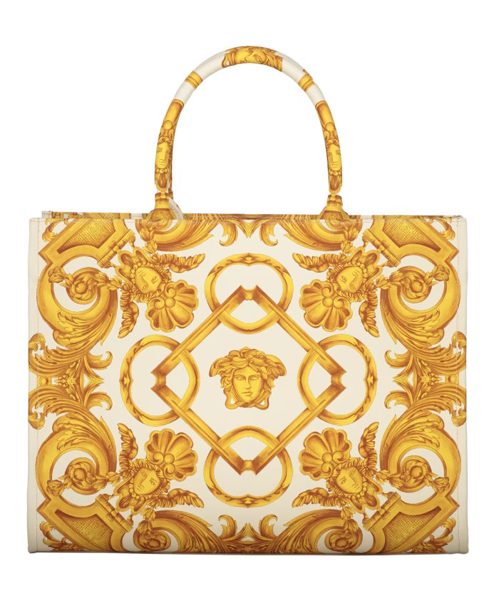 Jacquard Motif Canvas Tote Bag