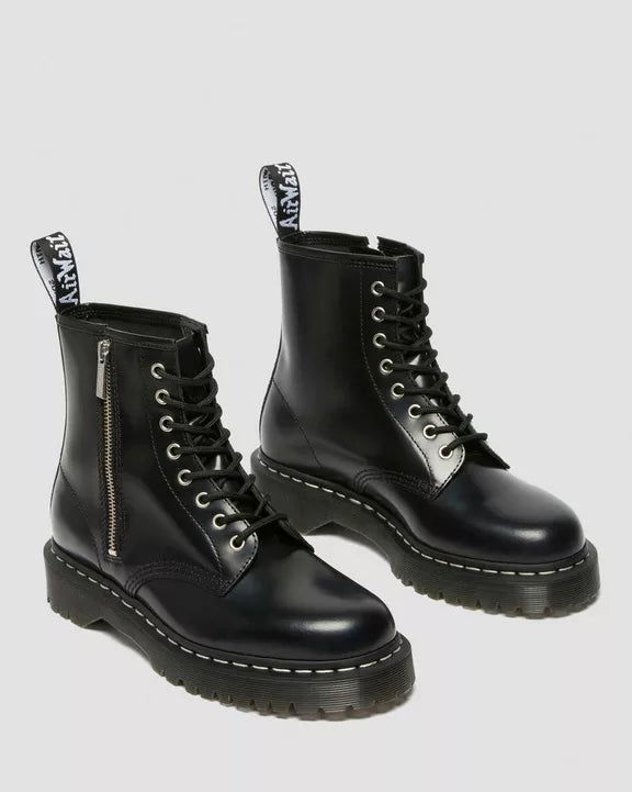 1460 Lace and Zip Smooth leather Boots