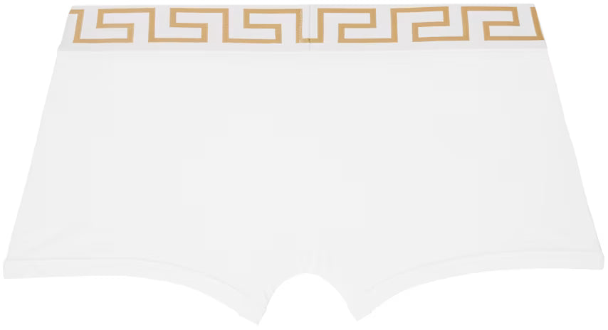 Versace Underwear White Greca Border Boxers