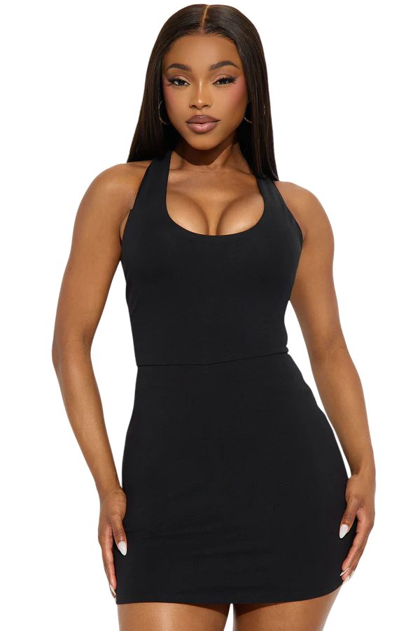 Bellamy X Back Mini Dress - Black