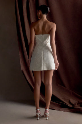 Lorrie Tweed Corset Mini Dress - White