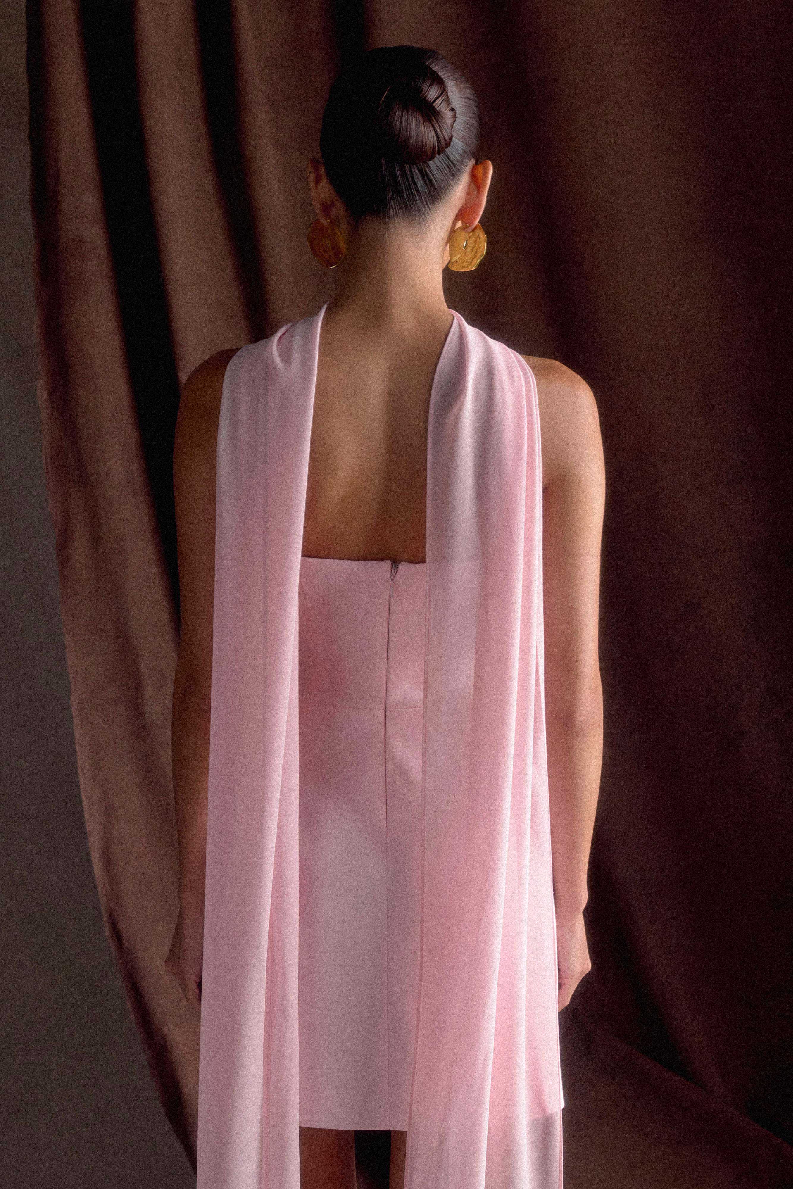 Orellia Strapless Suiting Mini Dress - Soft Pink