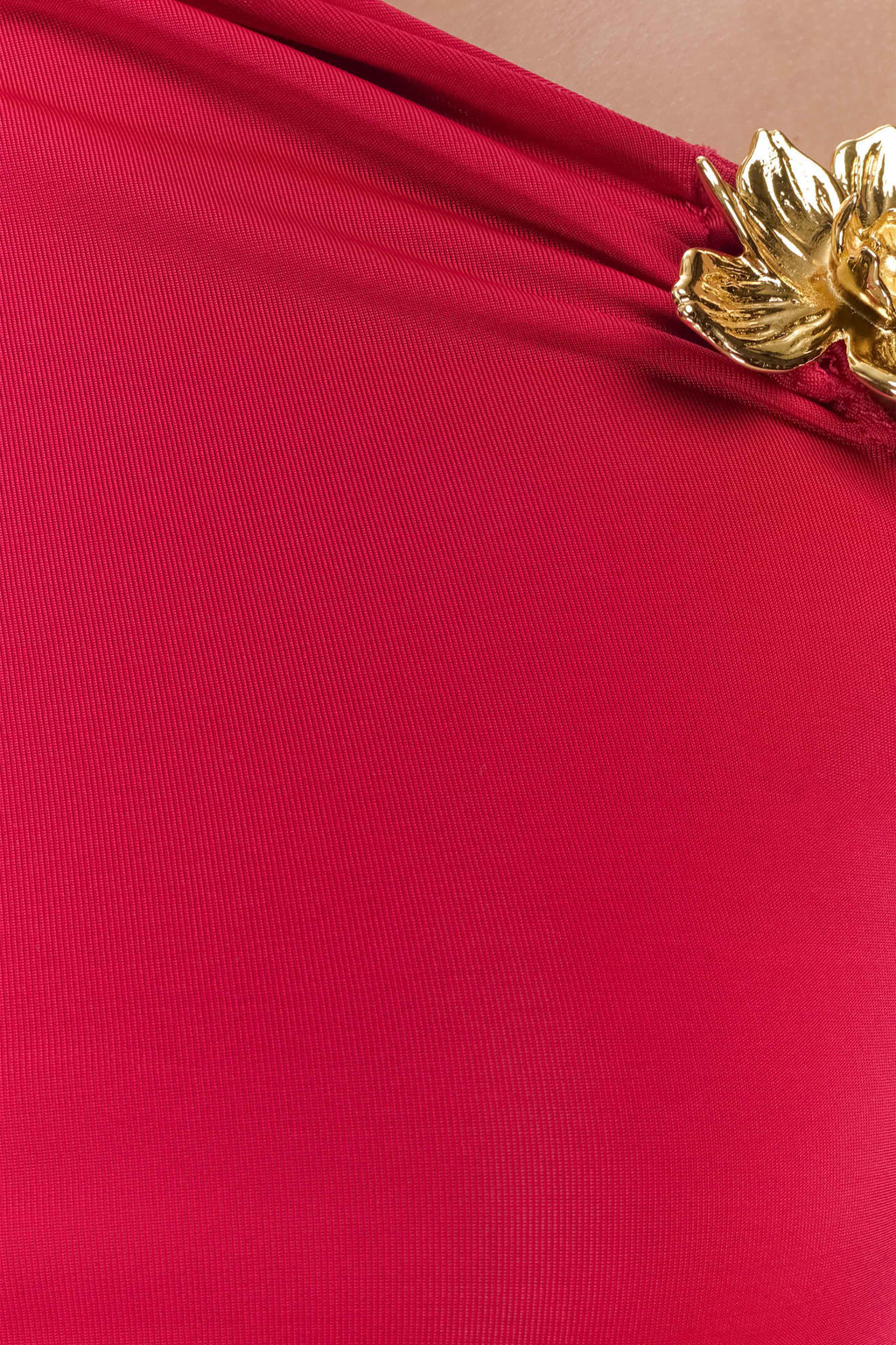 Ainsley Asymmetrical Long Sleeve Top With Floral Hardware - Fuchsia Pink