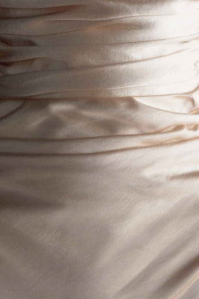 Cedar Strapless Satin Maxi Dress - Blush Gold