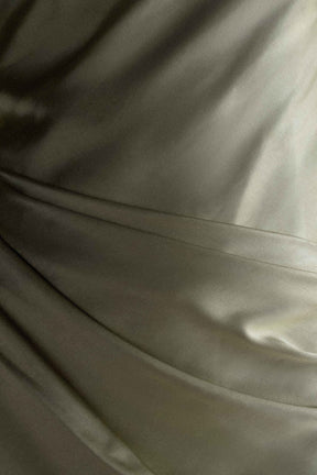 Jasmine Strapless Satin Maxi Dress - Sage