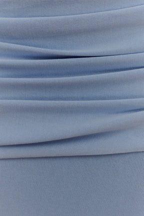 Irene Gathered Knit Maxi Skirt - Blue