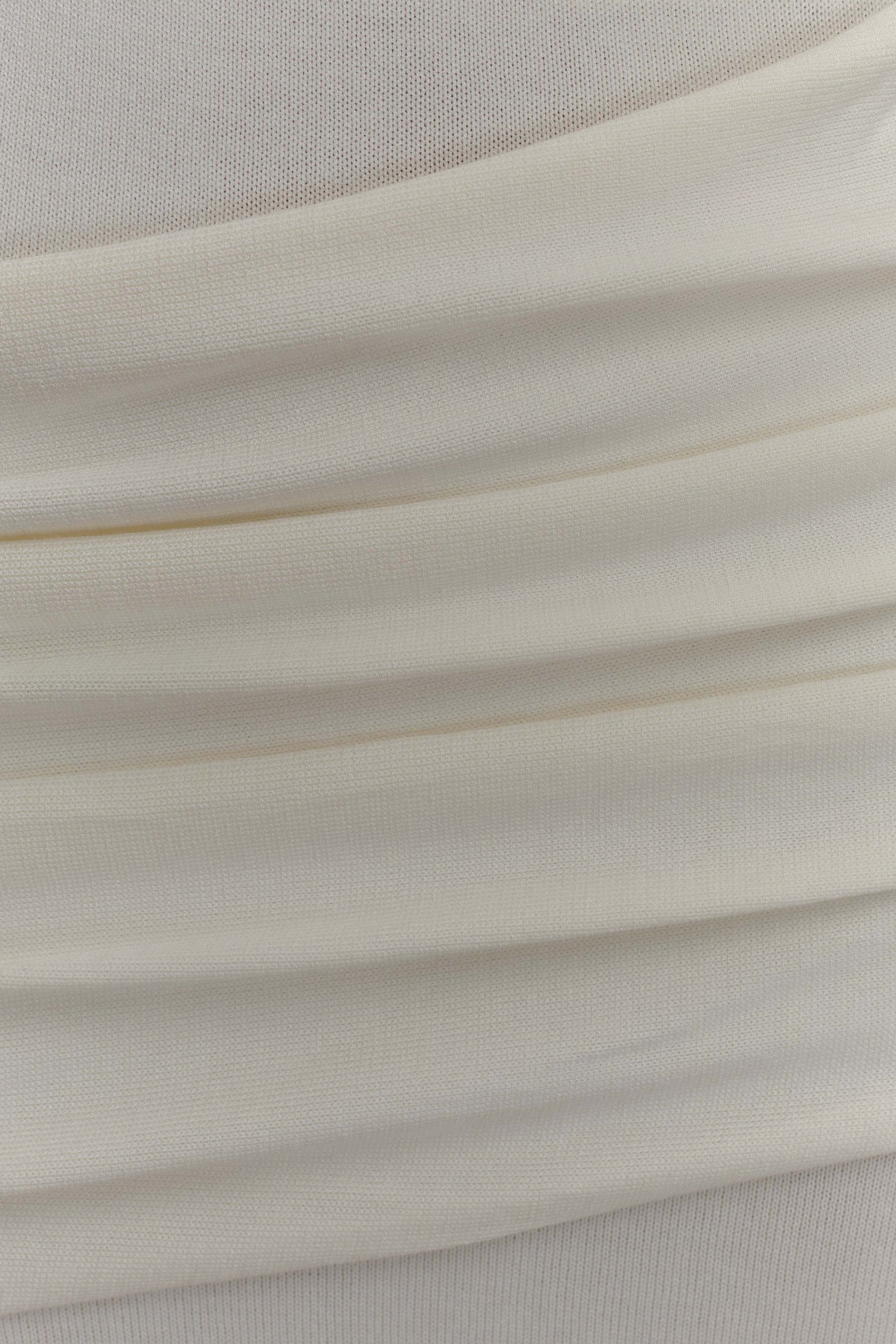 Irene Gathered Knit Maxi Skirt - Ivory