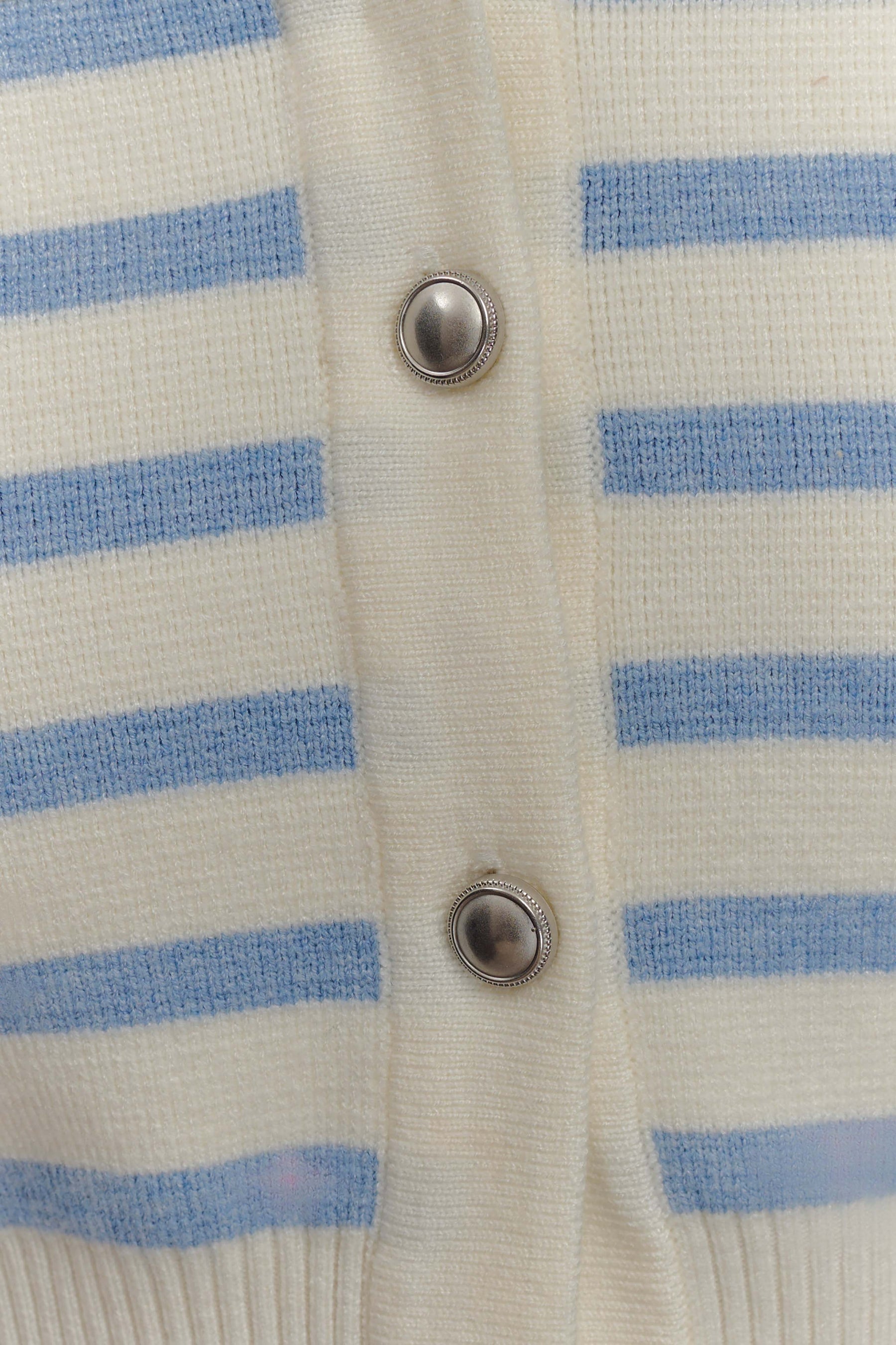 Tanner Striped Knit Cardigan - Light Blue/White