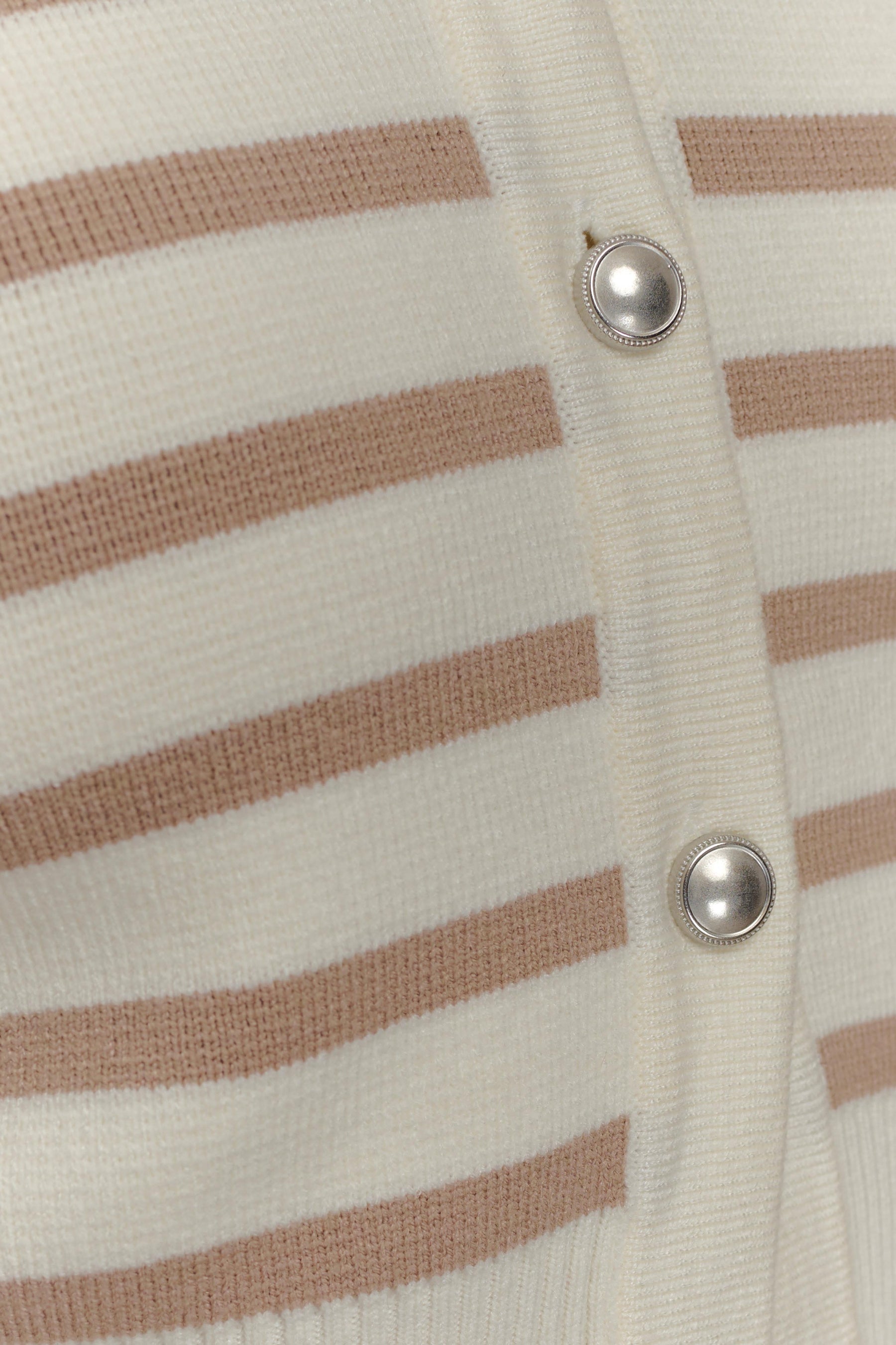 Tanner Striped Knit Cardigan - Nude/White