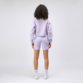 Cotton Fleece Women's Cropped Crewneck - Light Thistle