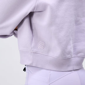 Cotton Fleece Women's Cropped Crewneck - Light Thistle