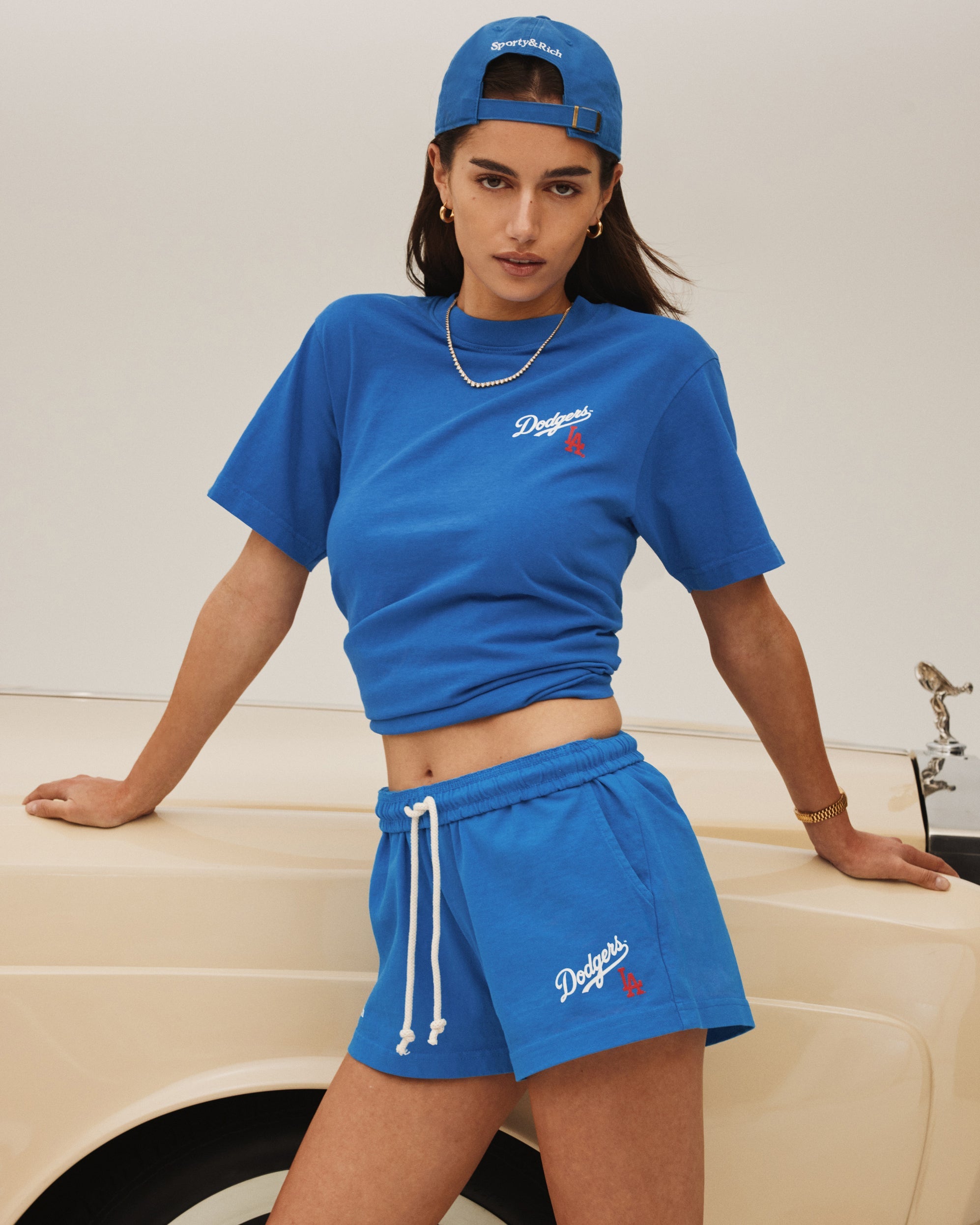 Dodgers Serif Disco Short - Team Blue/White