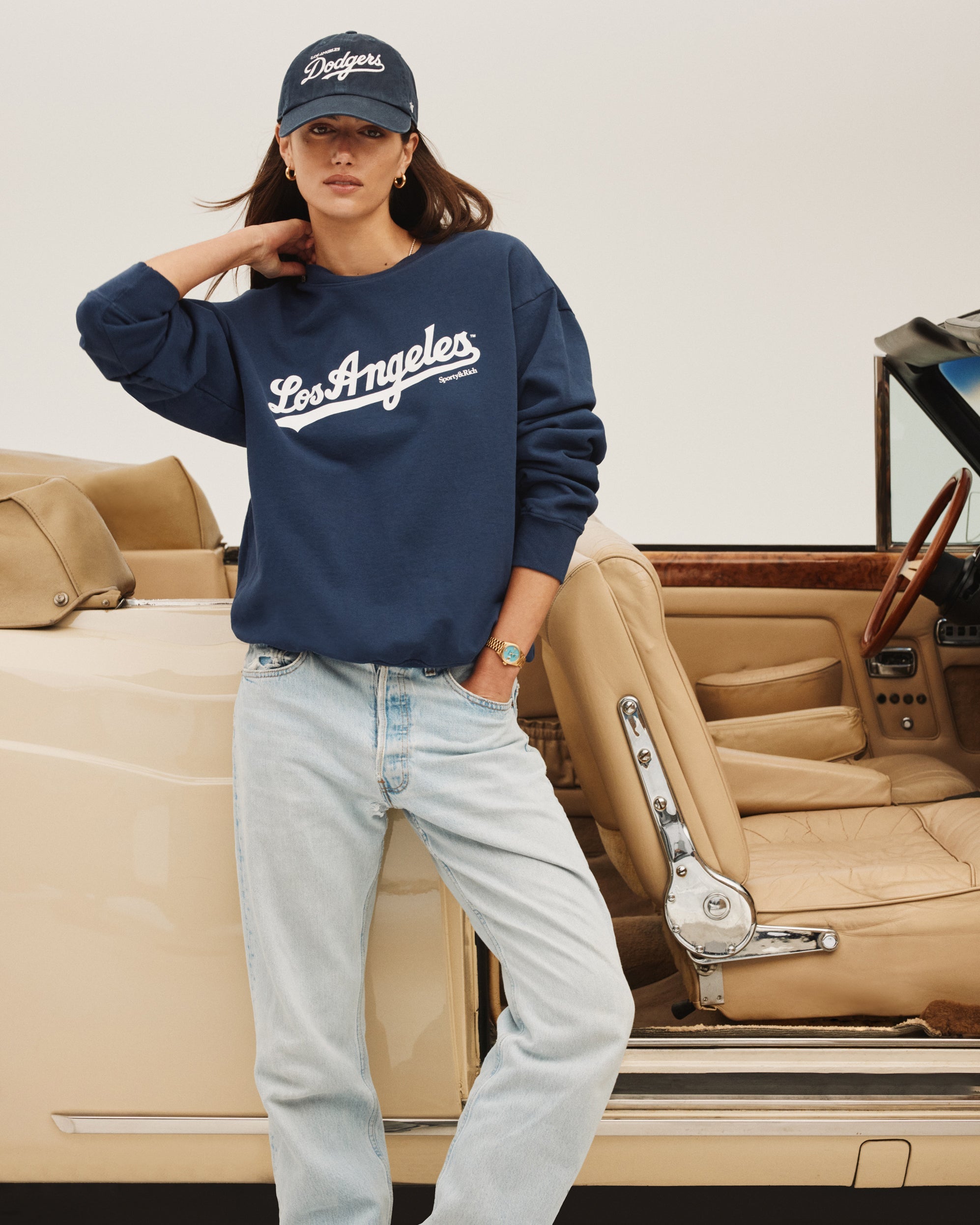 Dodgers Crewneck - Navy/White