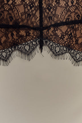 Dinah Lace And Satin Maxi Dress - Black/Ivory