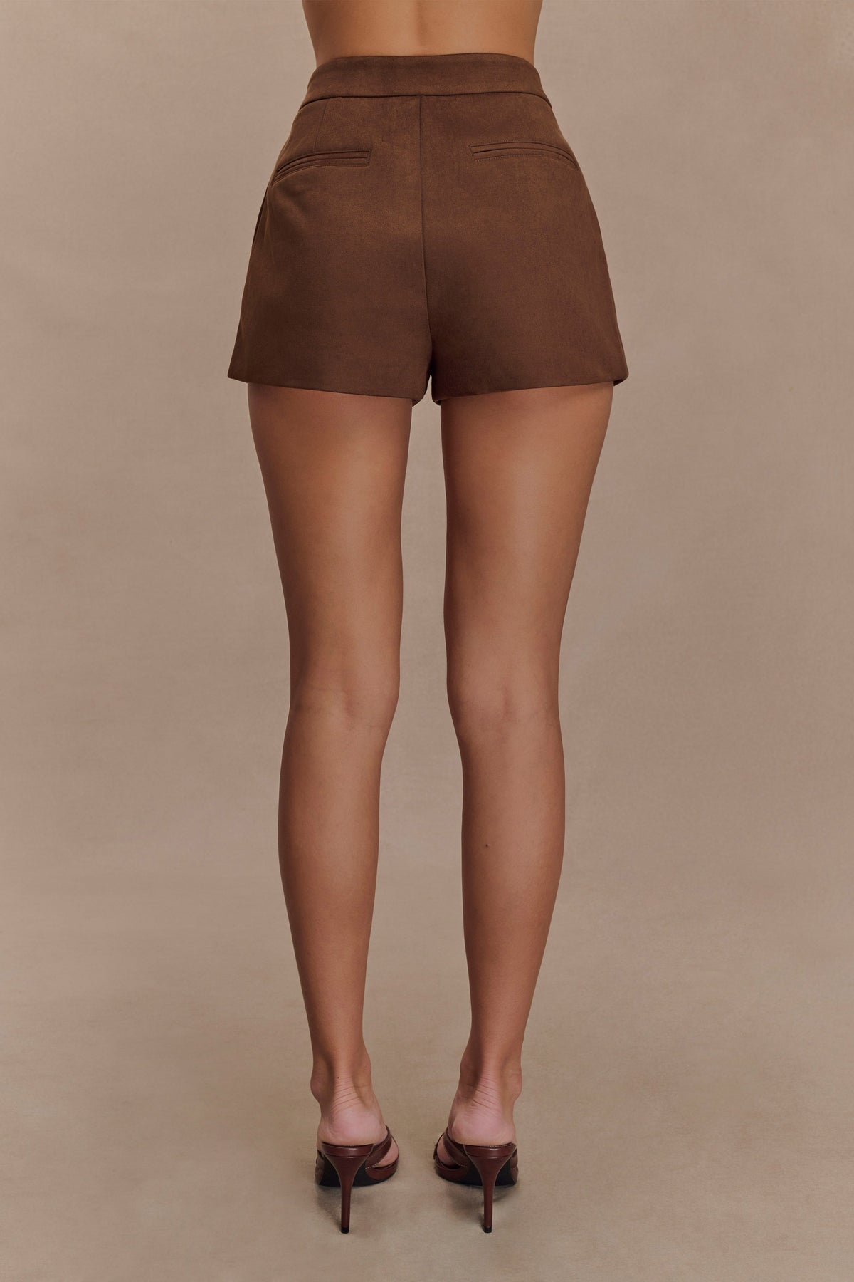Sally Faux Suede Short - Milk Chocolate