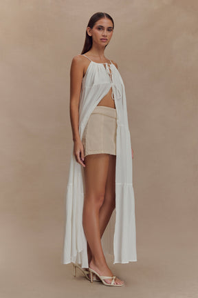 Lenny Front Tie Top - White