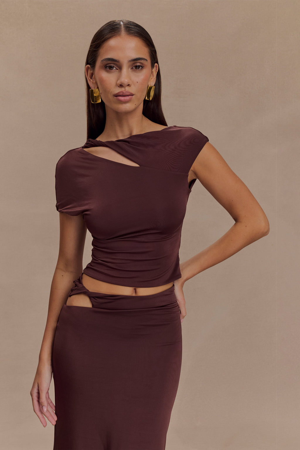 Haven Slinky Twist Top - Chocolate