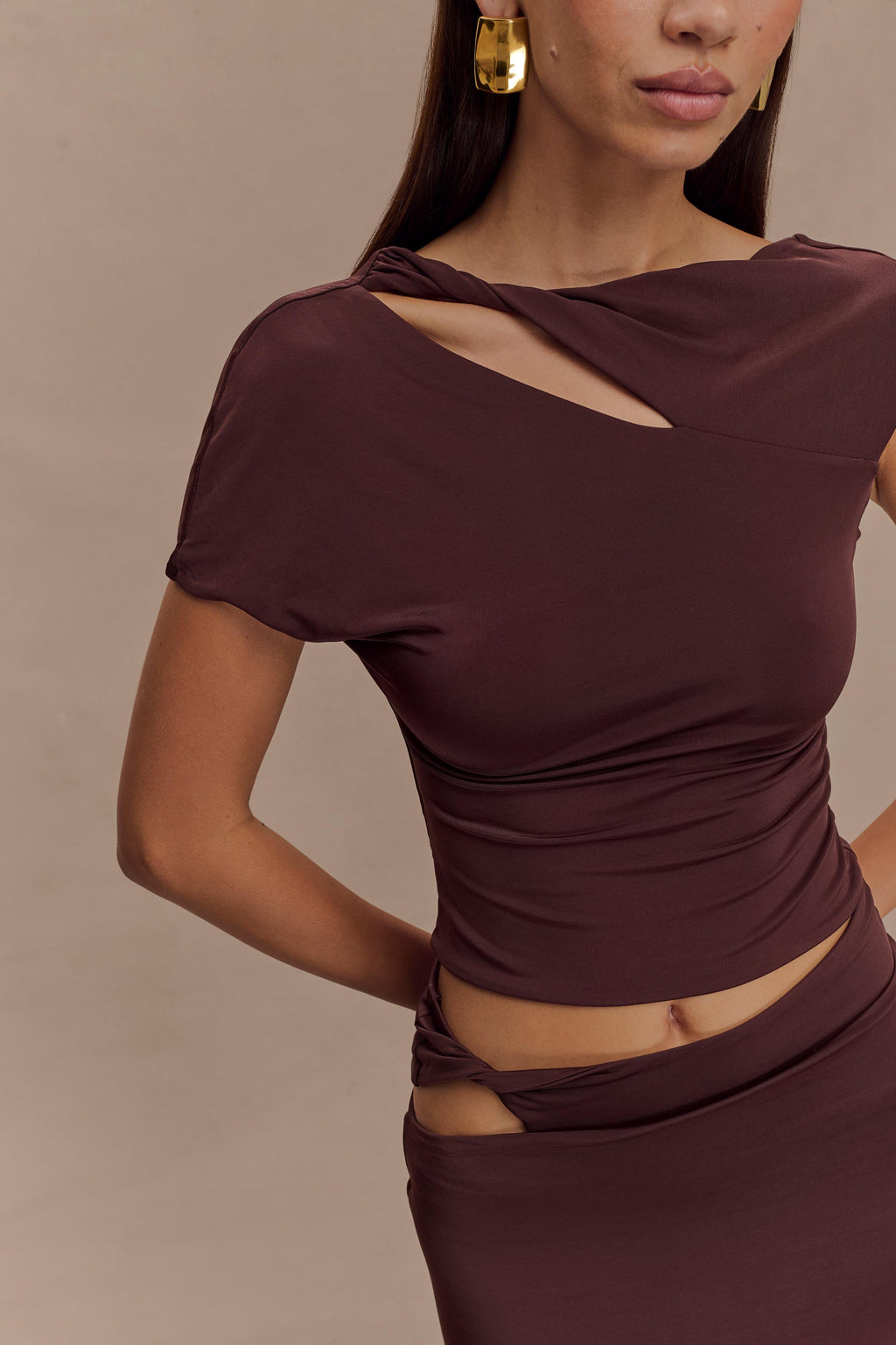 Haven Slinky Twist Top - Chocolate