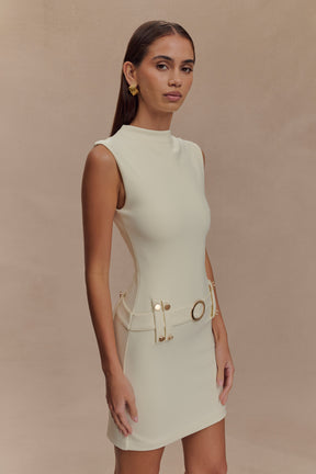 Scheana Stretch Crepe Mini Dress - Ivory