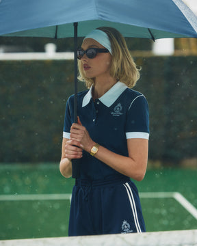 Crown Tennis Pique Short - Navy/White