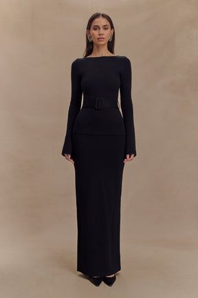 Kyle Knit Maxi Skirt - Black