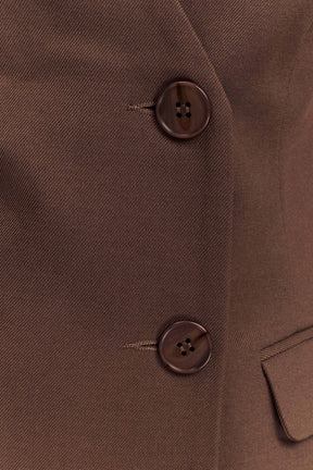 Penelope Suiting Sleeveless Blazer - Chocolate