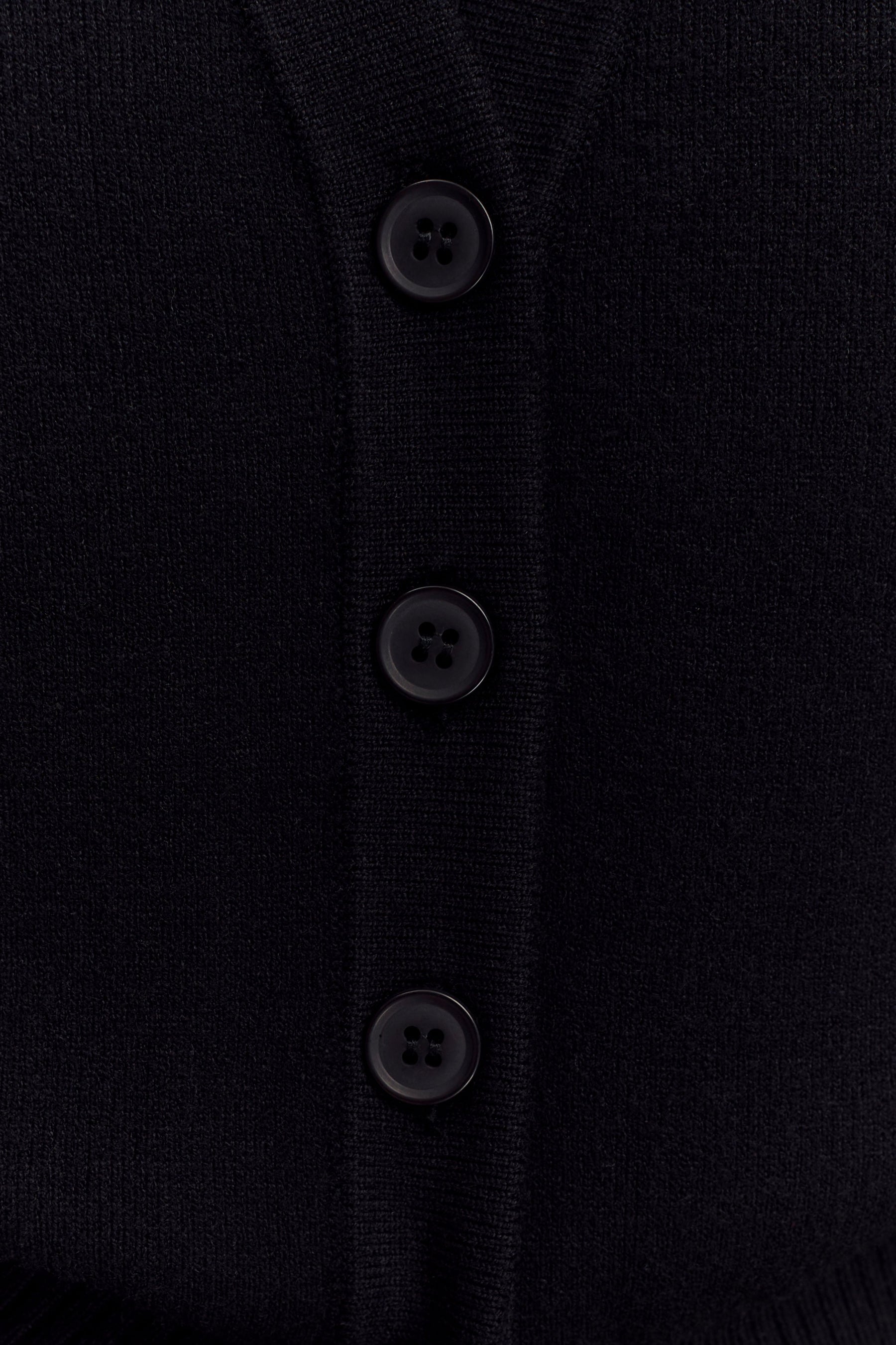 Alexia Buttoned Oversized Cardigan - Black