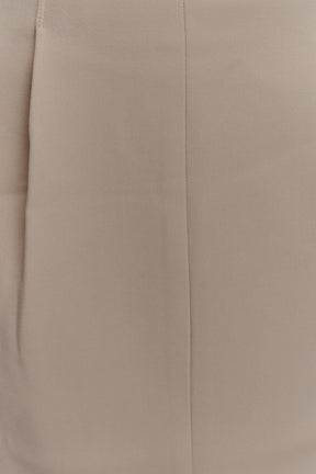 Vera Suiting Split Front Midi Skirt - Ivory Stone