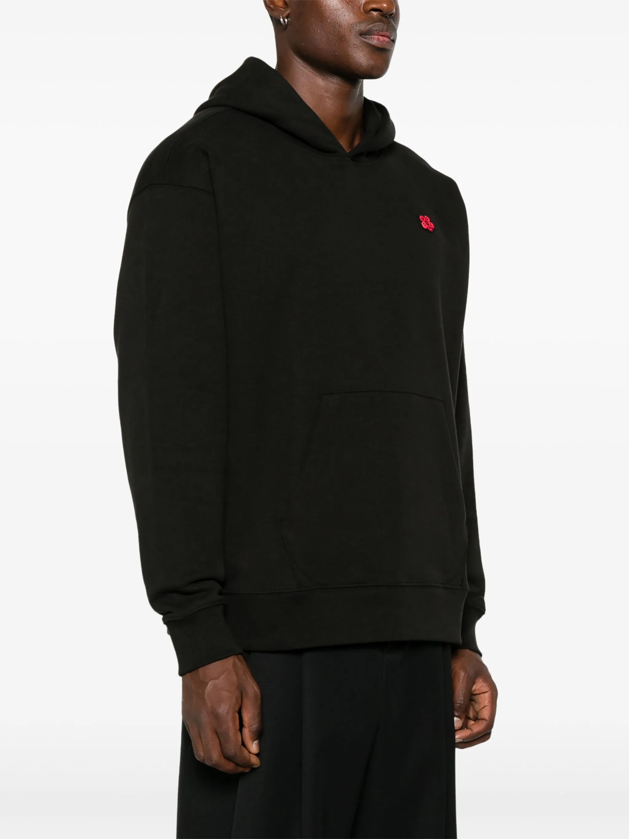 Kenzo Red Boke Flower Printed Hoodie in Black