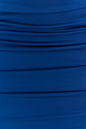 Camila Ruched Halter Midi Dress - Cobalt