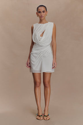 Oria Chiffon Mini Dress - White