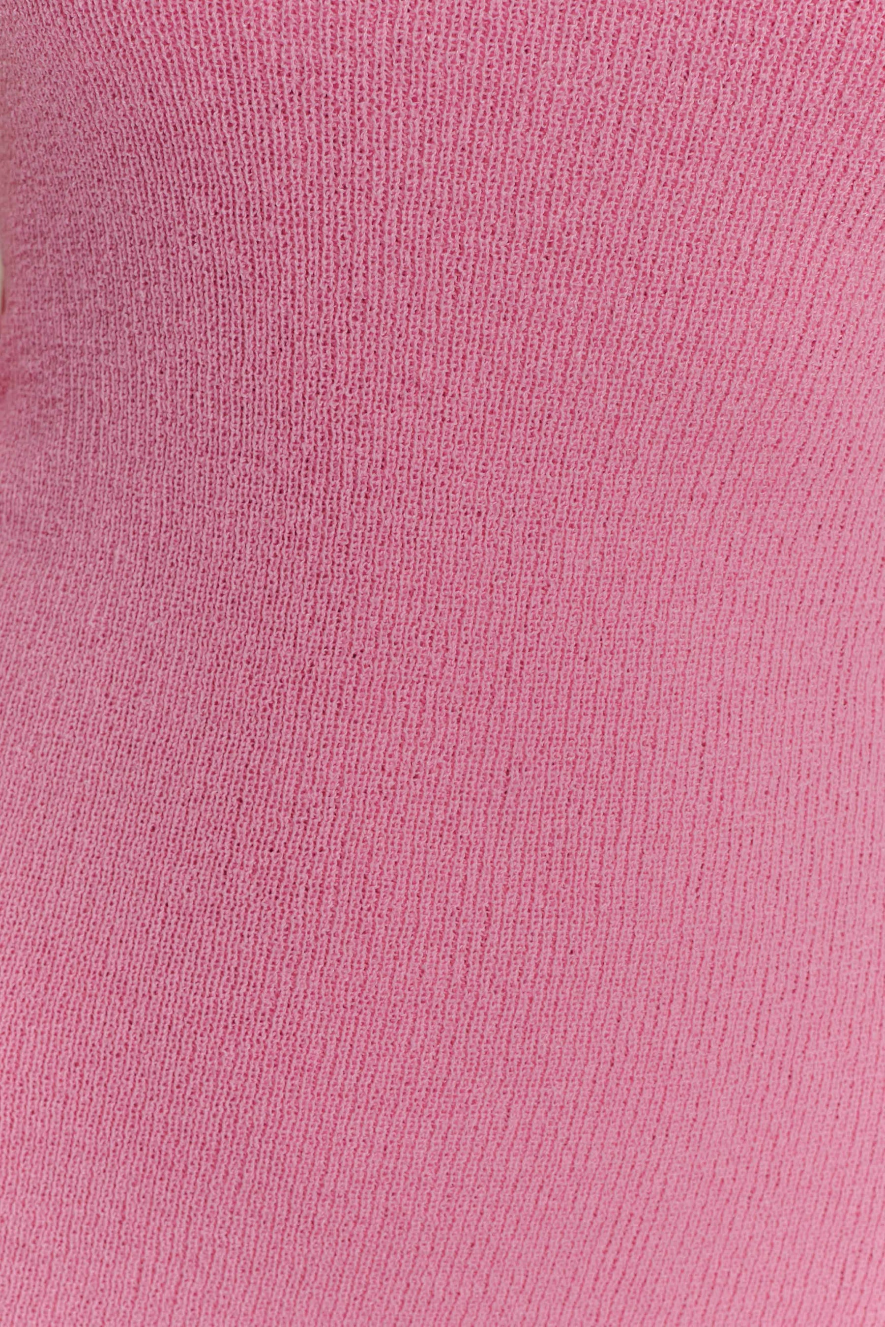 Caprice Halter Knit Mini Dress - Bubblegum Pink