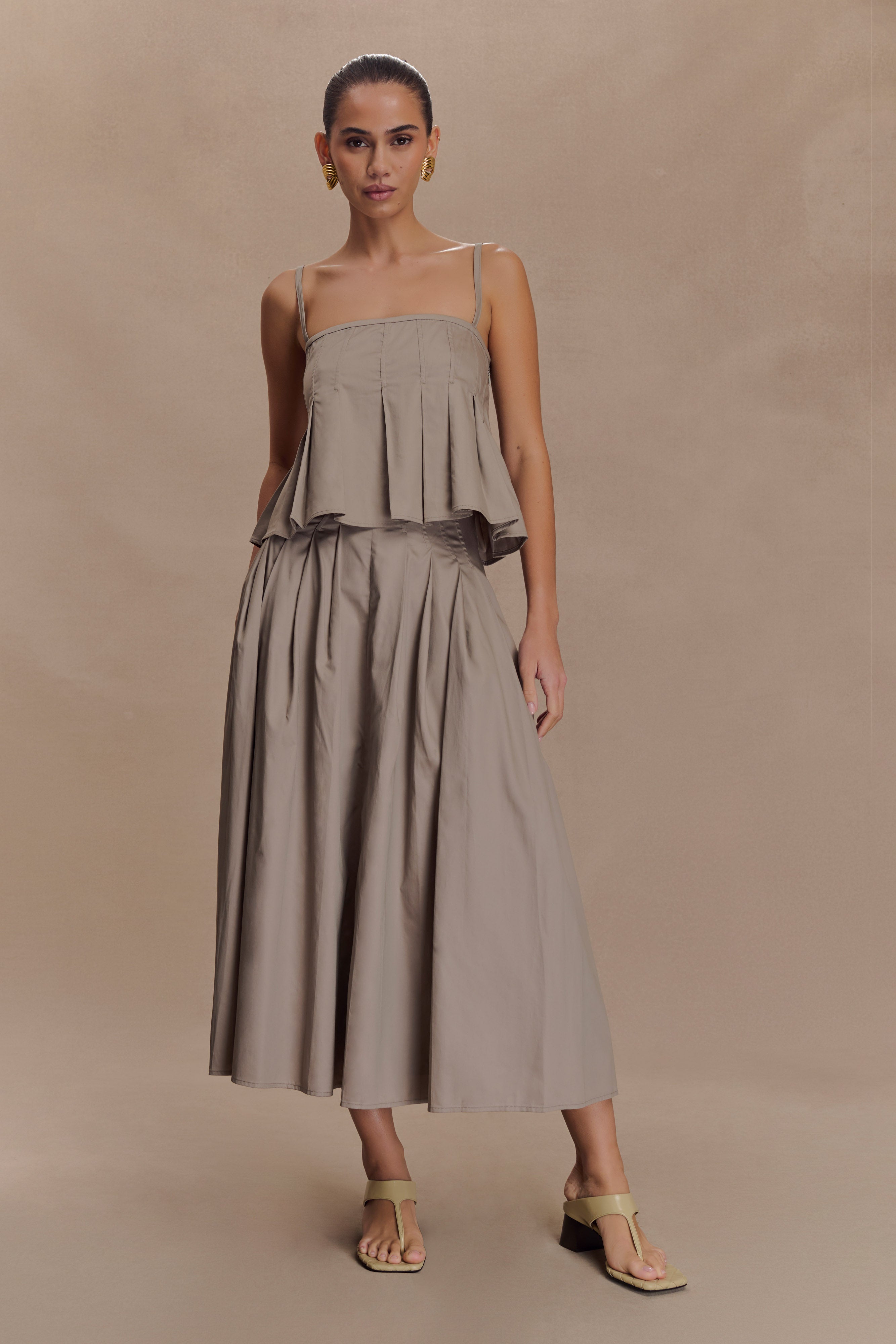 Mae Cotton Top - Pebble Brown