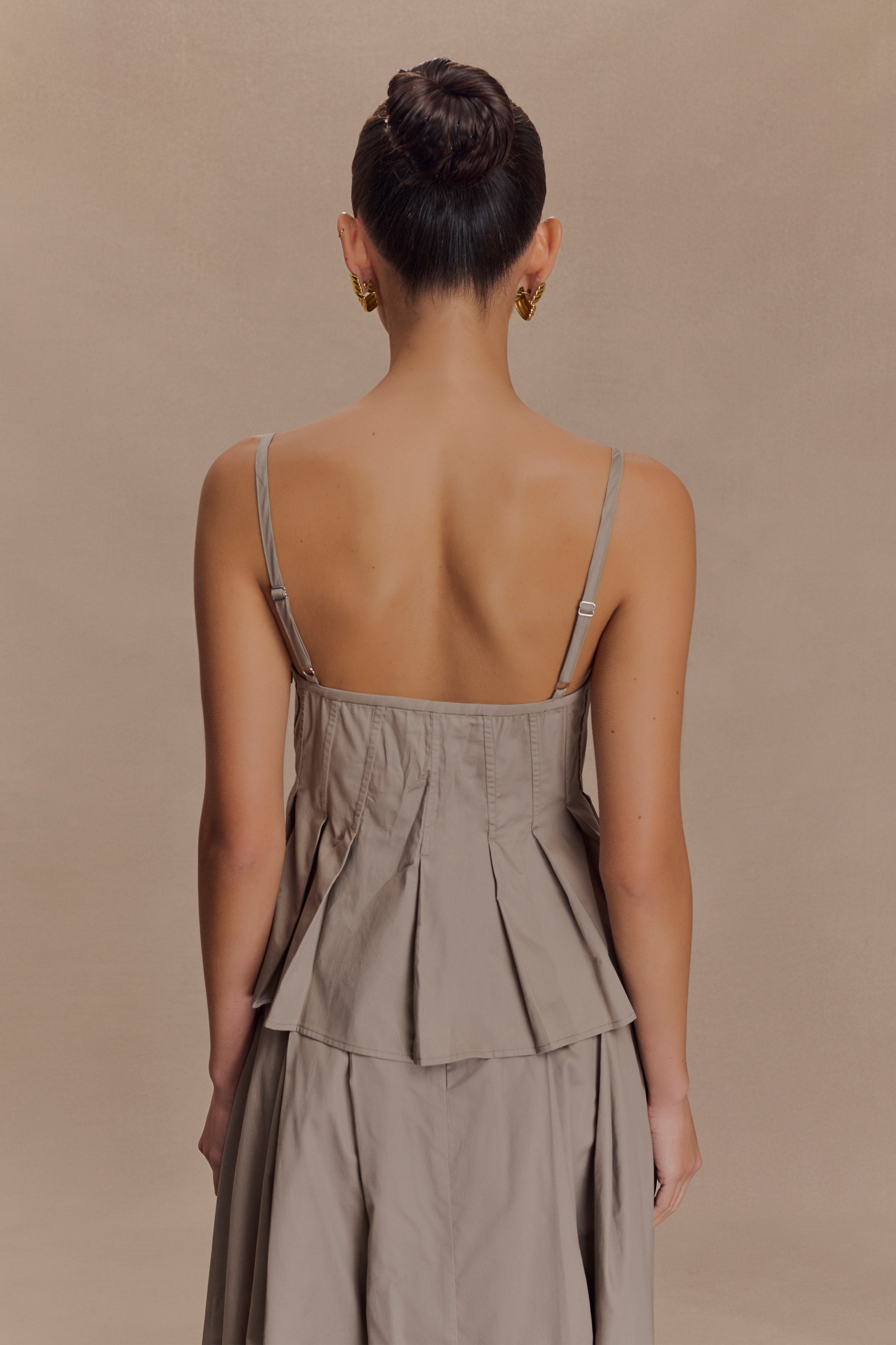 Mae Cotton Top - Pebble Brown