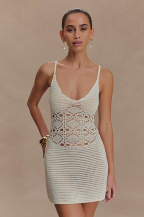 Everette Crochet Knit Mini Dress - Ivory